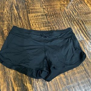Black solid swim shorts